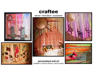 craftee wall art ~ home décor ~ accessories personalized wall art available in various themes, colors & sizes 