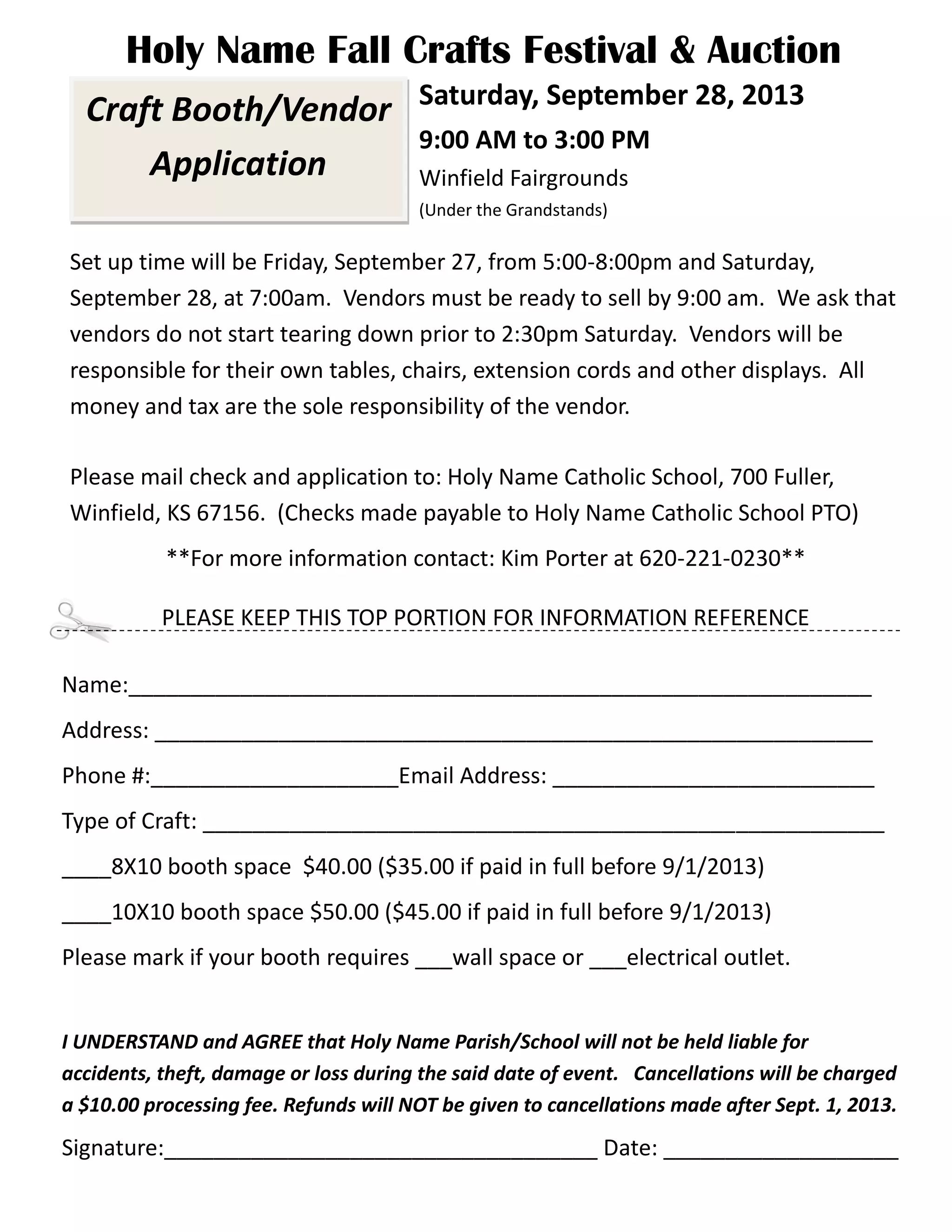 Craft fair vendor registration 2013 | PDF