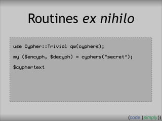 Crafting Custom Interfaces with Sub::Exporter