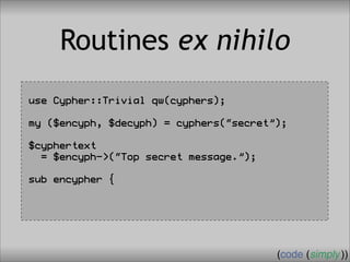 Crafting Custom Interfaces with Sub::Exporter