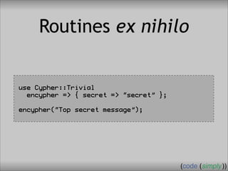 Crafting Custom Interfaces with Sub::Exporter