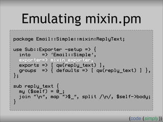 Crafting Custom Interfaces with Sub::Exporter