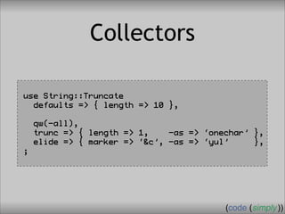 Crafting Custom Interfaces with Sub::Exporter