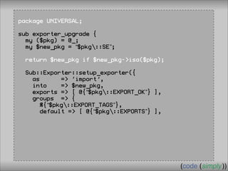 Crafting Custom Interfaces with Sub::Exporter