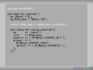 Crafting Custom Interfaces with Sub::Exporter