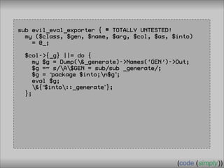 Crafting Custom Interfaces with Sub::Exporter