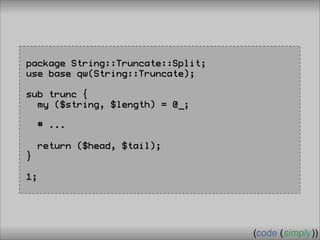 Crafting Custom Interfaces with Sub::Exporter