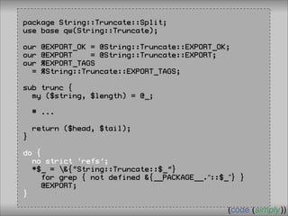 Crafting Custom Interfaces with Sub::Exporter
