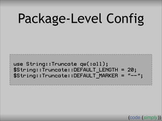Crafting Custom Interfaces with Sub::Exporter
