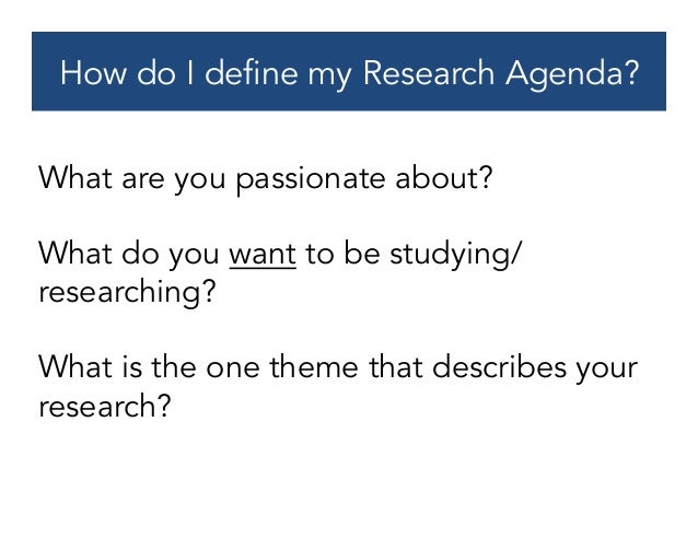 crafting a research agenda define agenda