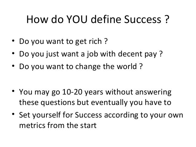how would you define success in your career