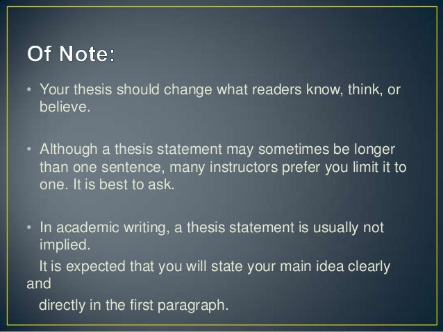 What is a thesis statement in an essay image