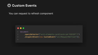 You can request to refresh component
⚙ Custom Events
 