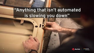 “Anything that isn’t automated
is slowing you down”
 