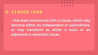 Crafting the Good Lead for course Campus Journalism | PDF