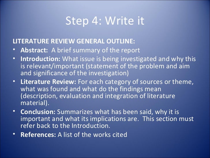 lit review outline apa