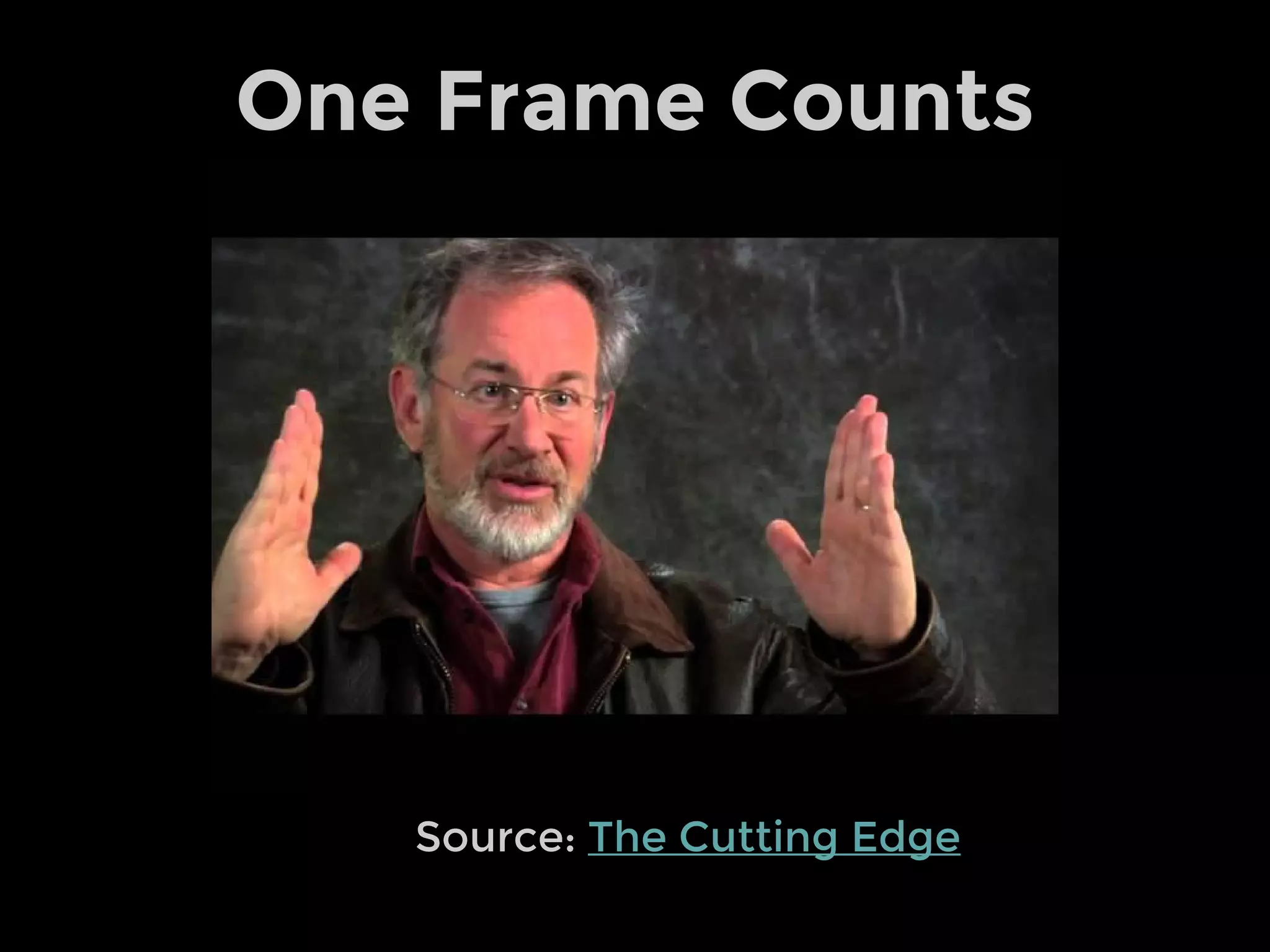 One Frame Counts
Source: The Cutting Edge
 