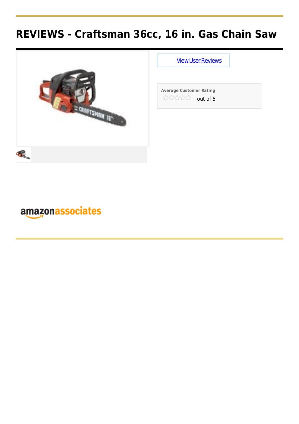 Craftsman 36cc, 16 in. gas chain saw