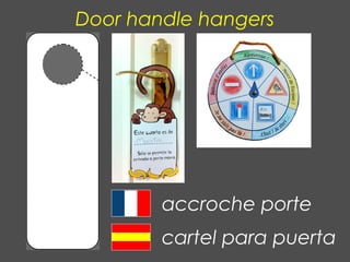 Door handle hangers
accroche porte
cartel para puerta
 