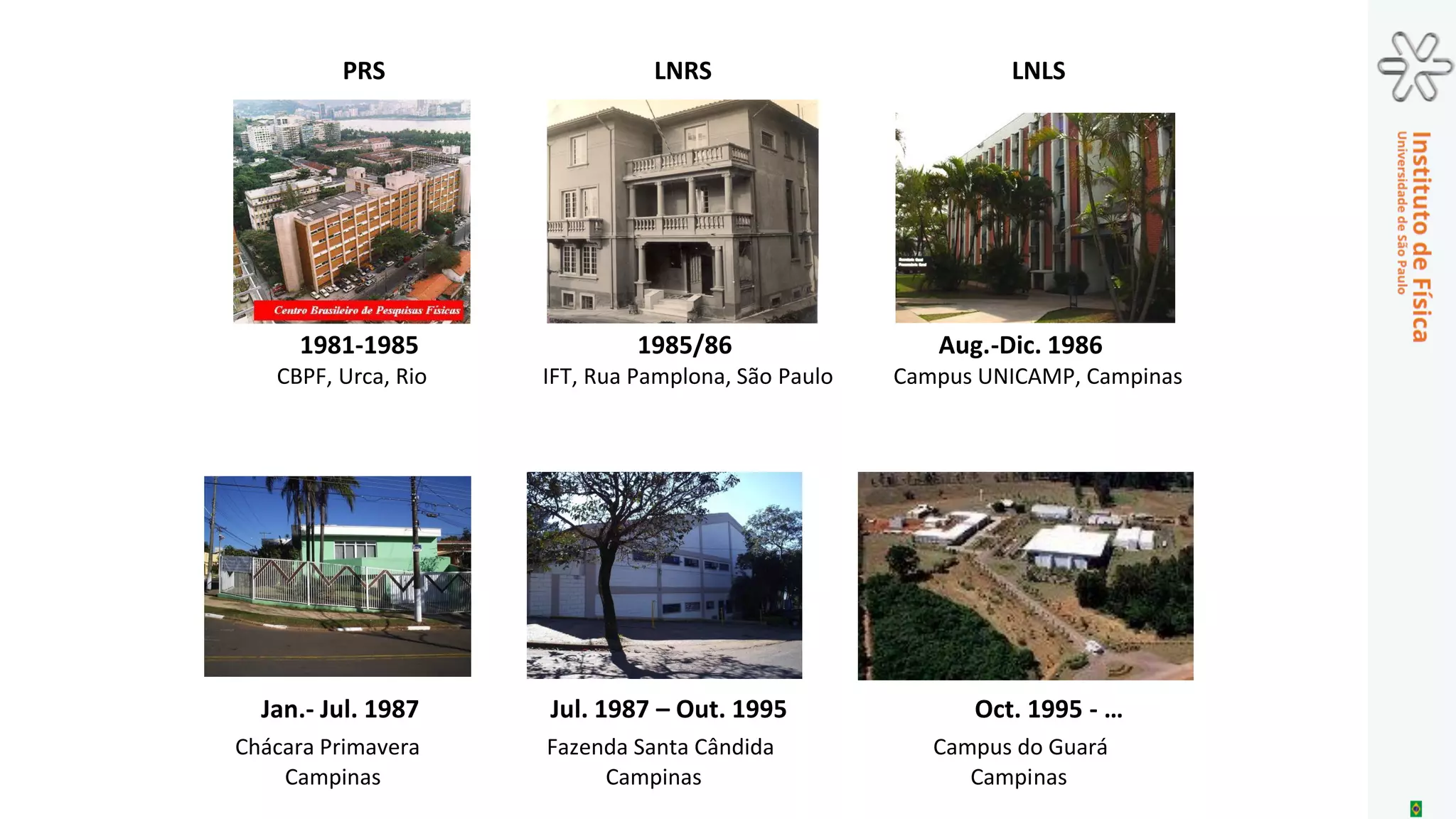 Main Building
First LNLS beam lines
Beam lines and emission spectrum
First visible fluorescence effects
produced by X-ray photons at LNLS (1997)
 