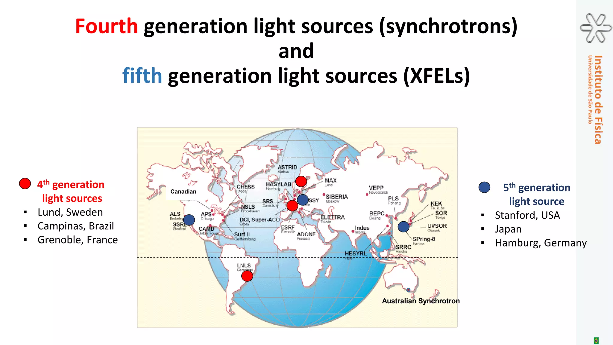 Use of the forthcoming 4th and 5th generation X-ray sources
Learn how to use !
… if we do not know how to properly use them,
they will never be sufficient!
Independently of how good the “new tools” are and
how many they are …
In order to achieve an efficient use
of the forthcoming fourth and fifth
generation X-ray sources for space
and time resolved structural
characterizations, ...
... we, users, should learn the basic
aspects related to the new
possibilities open by the modern X-
ray sources and understand the
details of the associated
experimental setup.
 