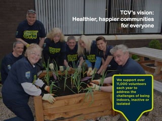 TCV’s vision:
Healthier, happier communities
for everyone
 