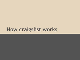 How craigslist works
 