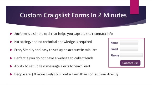 craigslist business lead generation craigslist contact form