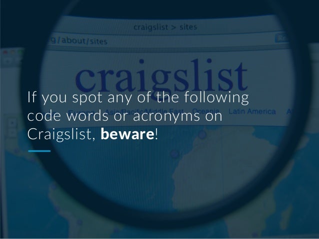 if you spot any of craigslist code words