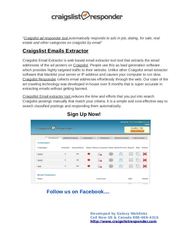 Craigslist Emails Extractor