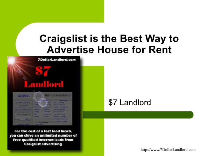 Craigslist Is The Best Way To Advertise House For Rent