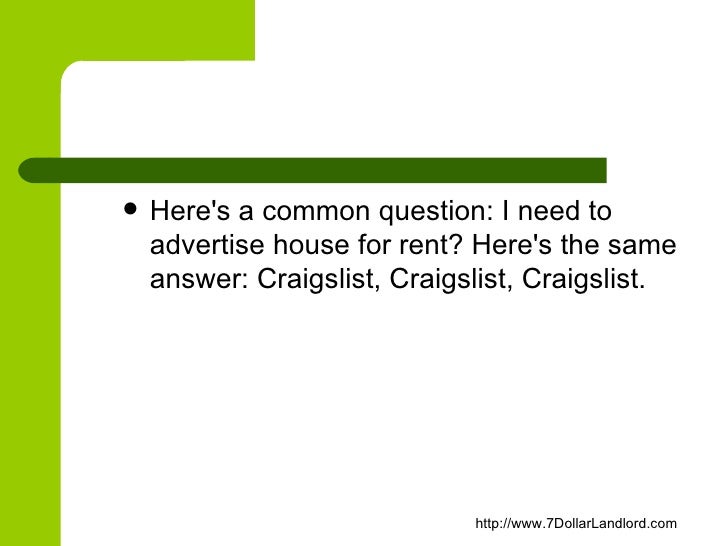 craigslist is the best way to advertise house for rent how to advertise house for rent