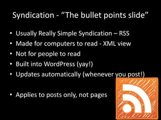 Craig strachan (WordPress Cape Town Syndication Handouts) Slide 19