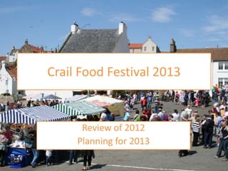 Crail Food Festival 2013


      Review of 2012
     Planning for 2013
 