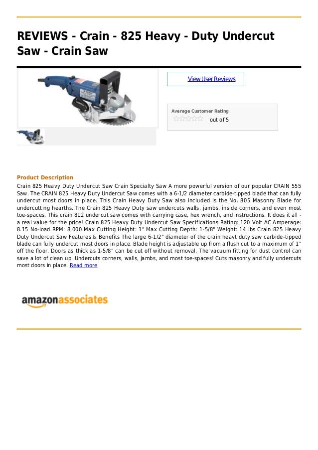 Crain 825 heavy duty undercut saw crain saw