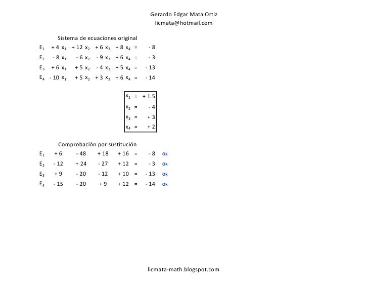Cramer 4x4 resuelto por cofactores