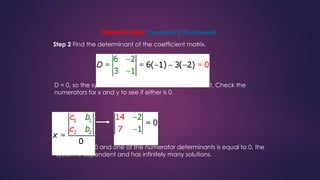 Understanding Determinants and Cramer's Rule for Solving Linear Systems ...