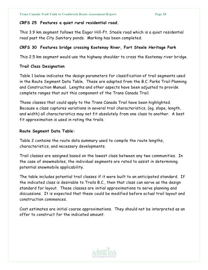 Cranbrook Yahk Assessment Report