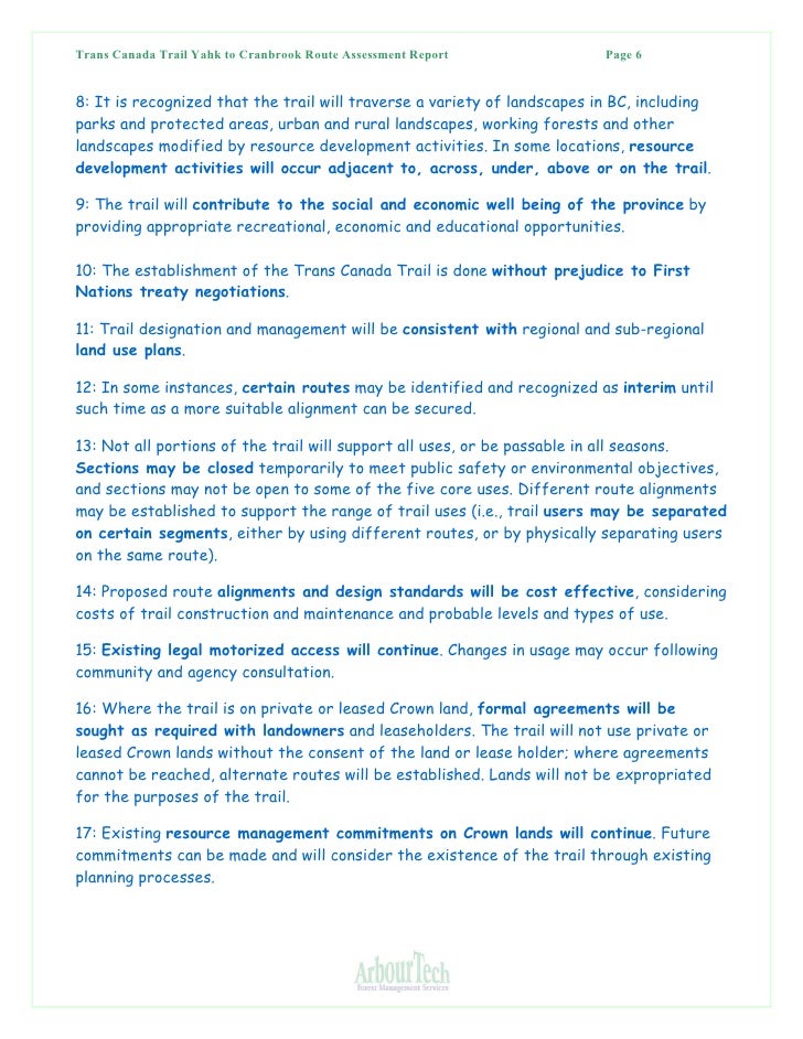 Cranbrook Yahk Assessment Report