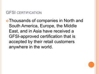 Global Food Safety Initiative (GFSI) Implementation – Concepts and ...