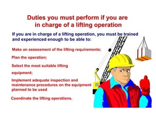 Lifting Operations Roles Crane-Rigging-Lifting lifting preacitions | PPTX