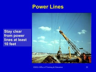 Stay clear from power lines at least 10 feet Power Lines 