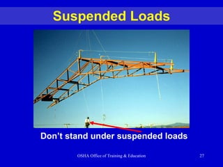 Suspended Loads Don’t stand under suspended loads 