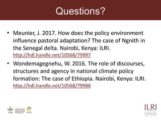 Analyzing the science policy-practice interface in climate change adaptation