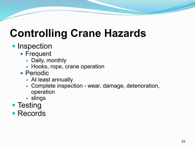 Cranes and Hoist Safety | PPT