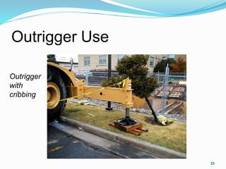 Outrigger Use
31
Outrigger
with
cribbing
 