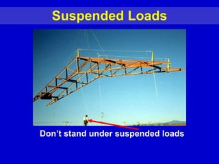 Suspended Loads Don’t stand under suspended loads 