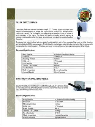 Crane spare electrical