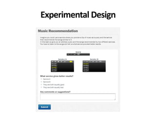 Experimental Design
 