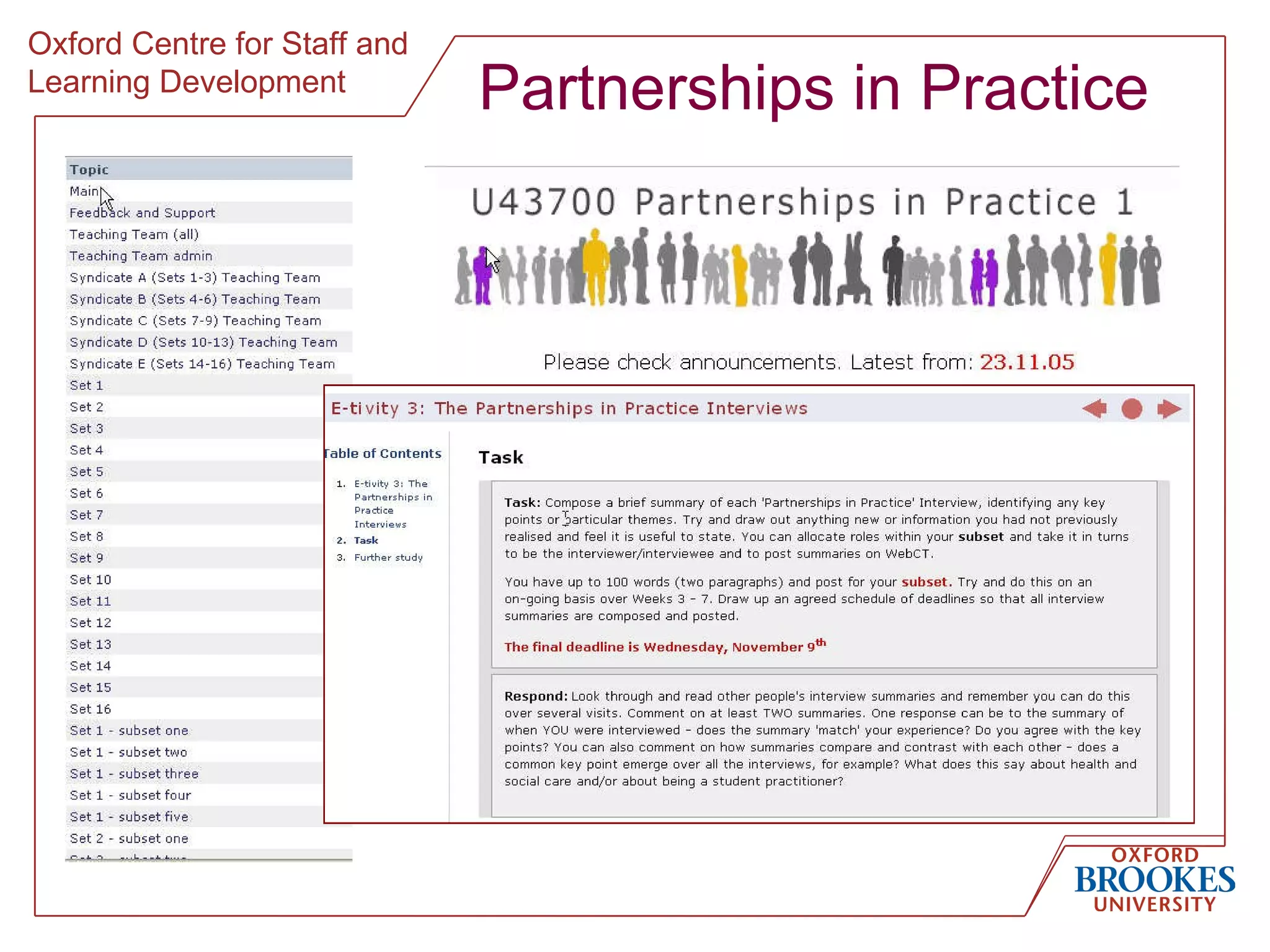 Partnerships in Practice 